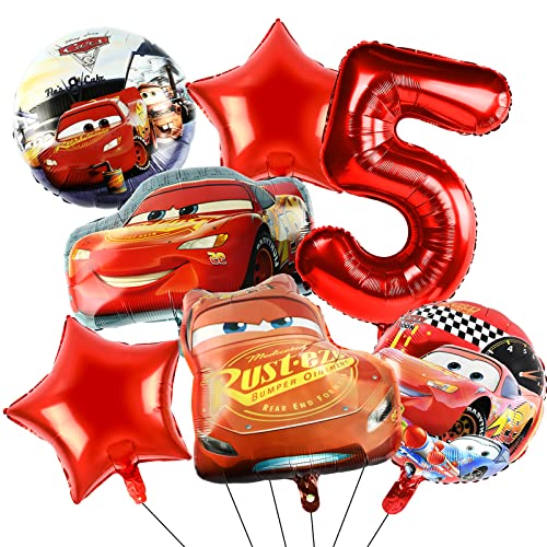 Cars Deko Luftballon 5 Jahre, 7 Stück Auto Geburtstagsparty Deko, Geburtstagsdeko Auto Jungen 5 Jahre, auto Luftballons Party Ballons Folienballon Cars, für Kinder Geburtstag Party Dekoration von FXFOOT
