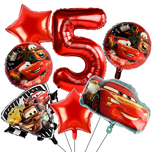 Cars Deko Luftballon 5 Jahre, Auto Geburtstagsparty Deko, Geburtstagsdeko Auto Jungen 5 Jahre, Luftballons Geburtstag Auto Party Ballons Folienballon Cars für Kinder Geburtstag Party Dekoration von FXFOOT