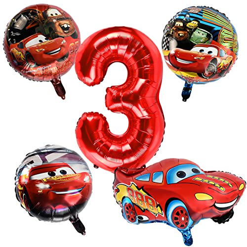 Cars Geburtstagsdeko 3 Jahre, Luftballons Auto Geburtstag Kinder, Auto Luftballon 3 Jahre, Geburtstagsdeko Kinder Auto, Folienballon Cars, für Jungen und Mädchen Geburtstagsfeier Dekoration von FXFOOT
