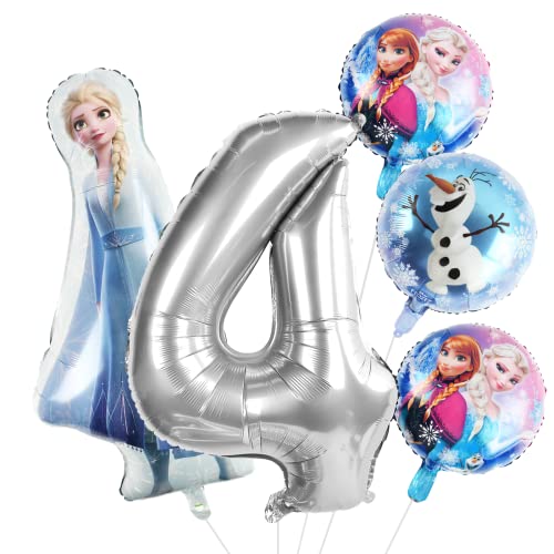Frozen Ballons, Geburtstagsdeko 4 Jahr Mädchen, Frozen Geburtstag Ballons, Party Ballons Eiskönigin Luftballons Frozen Folienluftballons Geburtstag Luftballons für Kinder Geburtstag Party Dekoration von FXFOOT
