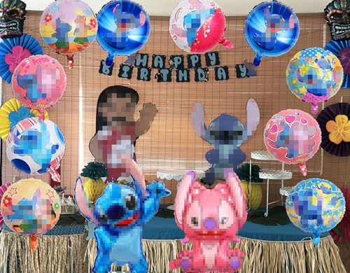 Lilo und Stitch Party Deko, 12 Stück Geburtstag Luftballons, Kindergeburtstag Luftballons, Lilo und Stitch Balloons, Folienballons Geburtstag Set, für Junge und Mädchen Party Dekoration von FXFOOT