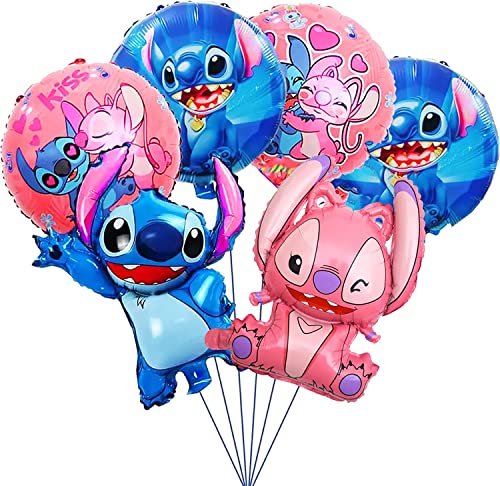 Lilo und Stitch Party Deko, 6 Stück Geburtstag Luftballons, Kindergeburtstag Luftballons, Lilo und Stitch Balloons, Folienballons Geburtstag Set, für Junge und Mädchen Party Dekoration von FXFOOT