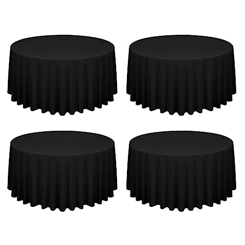 4 Stück Runde Tischdecken 300cm Schwarze Hochwertige Polyester Tischdecken für Runden Tische, Flecken und Knitterfrei Waschbar Dekorative Tischdecke für Hochzeiten Bankette Küche 4 Stück Runde Tischdecken 300cm Schwarze Hochwertige Polyester Tischdecken für Runden Tische, Flecken und Knitterfrei Waschbar Dekorative Tischdecke für Hochzeiten Bankette Küche von FXKS