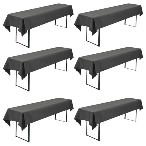 6-Pack Schwarze Bier Tischdecke 110 x 260 cm Polyester Bier Tischdeckes, Waschbare und Langlebige Tischdecke Tischdecke für Garten Partys Geburtstagsfeier oder Grill (Schwarz) von FXKS