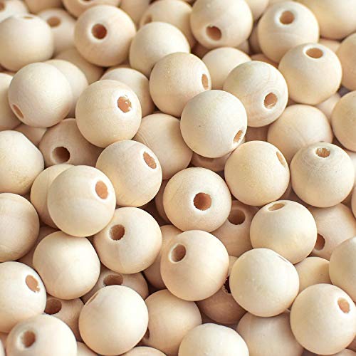 560 Stück runde Holzperlen unlackierte Naturholz-Abstandshalter Perlen Holzperlen für Schmuck Handwerk DIY Herstellung (12 mm) von FXSALE