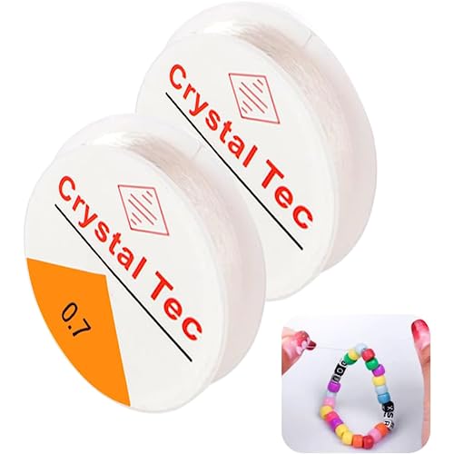 2 Stück Spule 0.7mm Elastisch Schmuckfaden Gummifaden, Kristall Elastische Schnur, Schmuckfaden Bastelschnur, Transparent Faden, für DIY, Perlenschmuck, Armbänder Basteln 2 Stück Spule 0.7mm Elastisch Schmuckfaden Gummifaden, Kristall Elastische Schnur, Schmuckfaden Bastelschnur, Transparent Faden, für DIY, Perlenschmuck, Armbänder Basteln von FYACCD