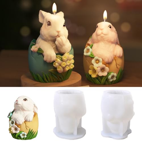2 Stück Osterhase Silikonform Kerzenform, 3D Ostereier Silikonform Gießform Ostern Hase Blumen Kerzenformen, DIY Osterhase Kerzenformen zum Gießen für Frühling Oster Deko Handwerk 2 Stück Osterhase Silikonform Kerzenform, 3D Ostereier Silikonform Gießform Ostern Hase Blumen Kerzenformen, DIY Osterhase Kerzenformen zum Gießen für Frühling Oster Deko Handwerk von FYBlossom