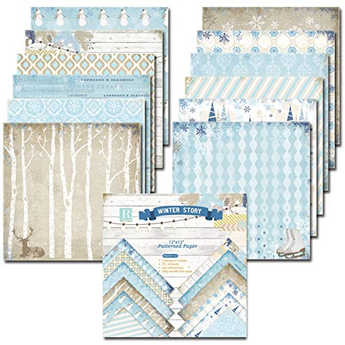 24PCS Gemustertes Papier Scrapbooking Papier, 30.5X30.5cm Vintage Album Karten Motivpapier, 24 Verschiedene Motive Dekopapier Für DIY Handgemachte Bastelarbeiten, Karten, Blumenmuster (Style B) von FYBlossom