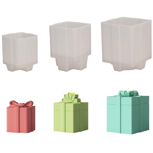 3 Stück Kerzenform Silikon 3D Geschenkbox Silikonformen Gießformen, DIY Kerzen Formen Silikon Kerzengießformen Set, Kerzenformen Zum Gießen Für Kerzen, Seife, Handwerk 3 Stück Kerzenform Silikon 3D Geschenkbox Silikonformen Gießformen, DIY Kerzen Formen Silikon Kerzengießformen Set, Kerzenformen Zum Gießen Für Kerzen, Seife, Handwerk von FYBlossom
