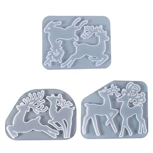 3pcs Elch Silikonform Weihnachten 3D Epoxidharz Formen, DIY Weihnachten Elch Schlüsselanhänger Weihnachtsbaum Anhänger Silikonformen Für DIY Schmuckherstellung, Weihnachts Baum Hängeornamente 3pcs Elch Silikonform Weihnachten 3D Epoxidharz Formen, DIY Weihnachten Elch Schlüsselanhänger Weihnachtsbaum Anhänger Silikonformen Für DIY Schmuckherstellung, Weihnachts Baum Hängeornamente von FYBlossom