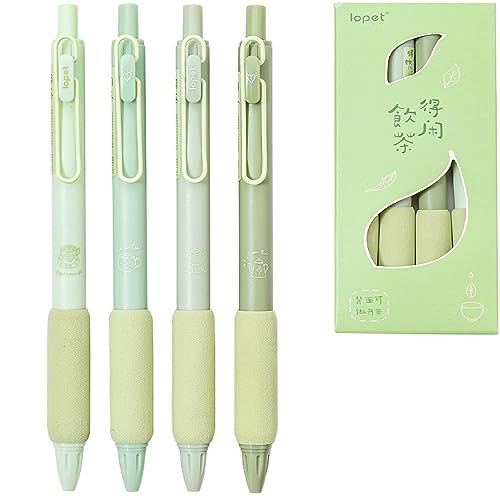 4 Stück Einziehbare Gelschreiber Gel Pen Set, 0,5mm Schwarz Stift Cartoon Stift Gel Kugelschreiber Für Schreiben, Süße Tagbuchschreiben Und Notieren Gelstifte Für Schule Büro Zuhause (Stil G) von FYBlossom