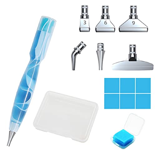 Diamond Pen Zubehör Werkzeugset, 5D Diamond Painting Zubehör Stift Set, DIY Diamant Malerei Stift Zubehör Werkzeuge Mit 6 Edelstahl Metallstiftspitzen/ Malkleber Lehm Für DIY Diamantmalerei Basteln von FYBlossom