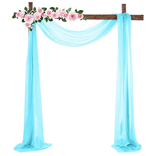 Hochzeit Vorhang Weiß Hochzeitsbogen Drapierstoff Tüllstoff, Chiffon Stoff Vorhänge Tülldekostoff Hochzeit Bogenvorhäng, Foto Hintergrundvorhang Für Arbor Hochzeit Torbogen Zeremonie Party Dekor von FYBlossom