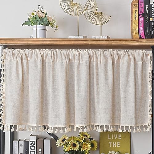 Kurze Scheibengardine Vintage Boho Vorhang Kurzgardine Bistrogardine, Spitze Häkelgardine Beige Kurzstore Gardine Mit Quasten, Landhausstil Kurzgardinen Für Küche Cafe Bad Schlafzimmer, 1 Stück Kurze Scheibengardine Vintage Boho Vorhang Kurzgardine Bistrogardine, Spitze Häkelgardine Beige Kurzstore Gardine Mit Quasten, Landhausstil Kurzgardinen Für Küche Cafe Bad Schlafzimmer, 1 Stück von FYBlossom