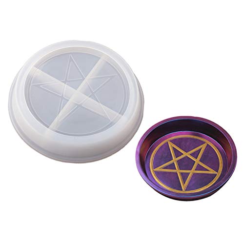 Silikonformen Epoxidharz Form,Modellieren Gießform Resin Harzform Silikon Gießform Schmuck Gussformen für Handwerk DIY Tischdekoration Dekoration,Flügel/Feder/Tablett (Runden Fünfzackiger Stern) von FYBlossom