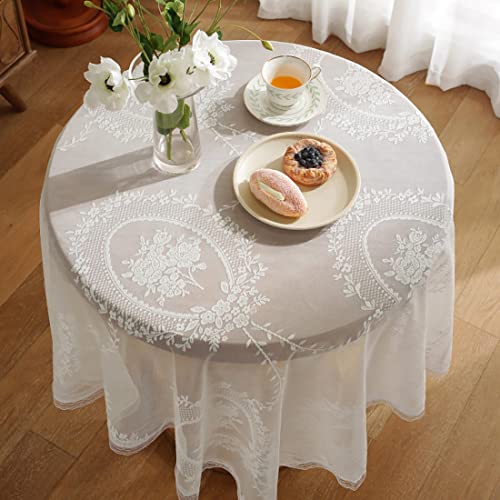 Spitze Tischdecke Weiß Spitzentischdecke Abwaschbar Tischdeko, Vintage Bestickte Spitzeauflage Mit Elegantes Blumenmuster, Rustikalen Stil Outdoor Tischdecke Für Hochzeit Party Gartendekoration Spitze Tischdecke Weiß Spitzentischdecke Abwaschbar Tischdeko, Vintage Bestickte Spitzeauflage Mit Elegantes Blumenmuster, Rustikalen Stil Outdoor Tischdecke Für Hochzeit Party Gartendekoration von FYBlossom