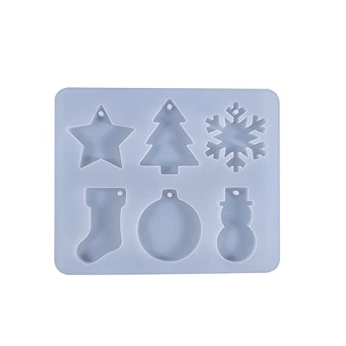 Weihnachten Resin Silikonform Epoxidharz Formen, DIY Silikon Charms Anhänger Gießform, Schneeflocke Weihnachtsbaum Schneemann Harz Für Kuchen Gelee Schokolade von FYBlossom