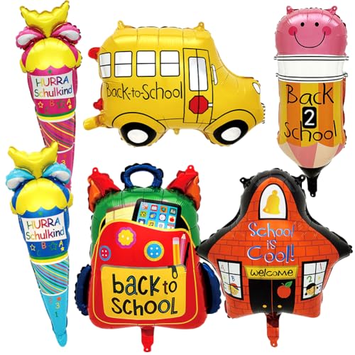 6 Stück Schuleinführung Folienballon, Folien Ballon, Heliumballon Geburtstag Dekoration Super Shape Folienballon Schuleinführungchen Kindergeburtstag Partydeko Luftballons Supplies 6 Stück Schuleinführung Folienballon, Folien Ballon, Heliumballon Geburtstag Dekoration Super Shape Folienballon Schuleinführungchen Kindergeburtstag Partydeko Luftballons Supplies von FYDZBSL