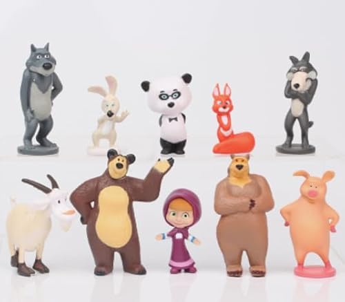 Mashai Mini Figuren Set,Cartoon Figur Cake Topper, Cartoon Animation Spielzeug,bearTortendeko Geburtstag, für Kinder Geburtstag Geschenk 10pcs Mashai Mini Figuren Set,Cartoon Figur Cake Topper, Cartoon Animation Spielzeug,bearTortendeko Geburtstag, für Kinder Geburtstag Geschenk 10pcs von FYDZBSL