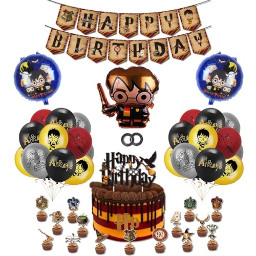 Wizard GeburtstagDeko,Zauberer Geburtstag Deko,Wizard Geburtstag Dekoration,Zauberer Tortendeko,Zauberer Luftballons,Wizard Folienballon,Heliumballon von FYFLYMT