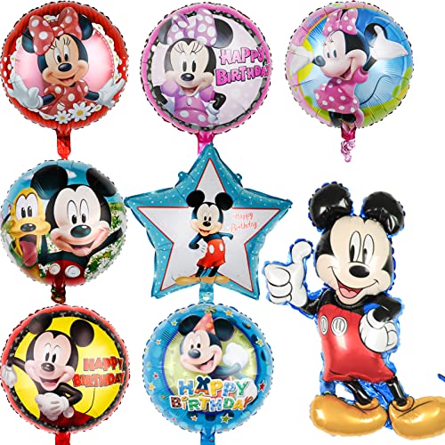 Minnie Mouse Geburtstagsdeko,8 Stück Minnie Mouse Folienballons,Mickey Luftballons,Helium Ballon,Mickey Mouse Kindergeburtstagsdeko,Minnie Geburtstagsdeko Mädchen von FYFLYMT