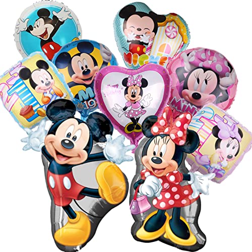 Minnie Mouse Luftballon，Minnie Mouse Geburtstagsdeko Minnie Luftballon Party Deko,Mickey Luftballon Party Dekoration,Mickey Deko Kindergeburtstag,Mickey Mouse Party Luftballon Deko Geburtstag Set von FYFLYMT