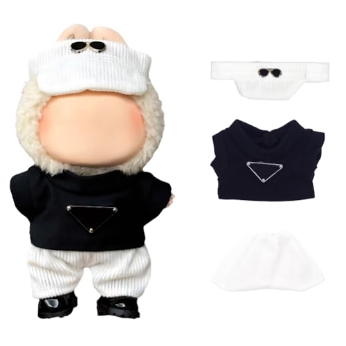 17CM Puppe Kleidung, Kompatibel mit 17CM Puppe, Puppen-Outfit-Set mit Hut und Hose, Geschenk für Mädchen Kinder Geburtstag Feiertage (Ohne Puppe) von FYJCXCMP