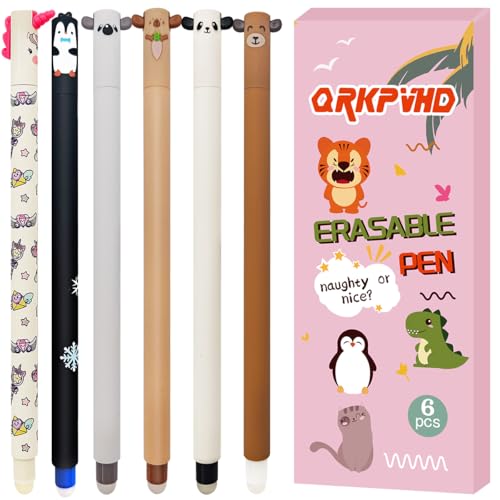 FYJCXCMP 6 Stück Radierbare Stifte,Radierbarer Kugelschreiber, Cartoon Stift Radierbar,Löschbaren Gelstiften für Kinder Studenten Schule Büro für Studenten,Zeichnen,Bürobedarf von FYJCXCMP