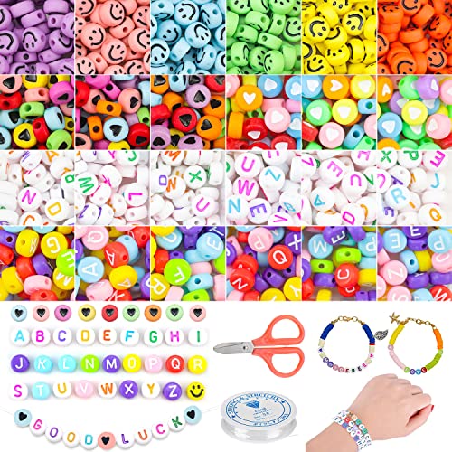 FYSL Buchstabenperlen zum Auffädeln 1200 Stück Perlen Set, Perlen zum Auffädeln Kinder, Buchstabenperlen für Armbänder, Rund Buchstaben Perlen zum Auffädeln, Bastelset FYSL Buchstabenperlen zum Auffädeln 1200 Stück Perlen Set, Perlen zum Auffädeln Kinder, Buchstabenperlen für Armbänder, Rund Buchstaben Perlen zum Auffädeln, Bastelset von FYSL