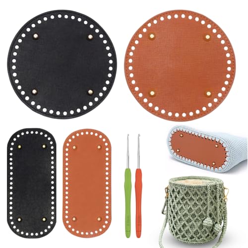FYSL 4 Stück Taschenboden Taschenboden zum Häkeln Taschenboden PU Leder Tasche Bodenformer Kunstleder Boden Tasche Häkeln Mit Löchern für Strickbeutel Schultertasche (18 * 8cm) FYSL 4 Stück Taschenboden Taschenboden zum Häkeln Taschenboden PU Leder Tasche Bodenformer Kunstleder Boden Tasche Häkeln Mit Löchern für Strickbeutel Schultertasche (18 * 8cm) von FYSL