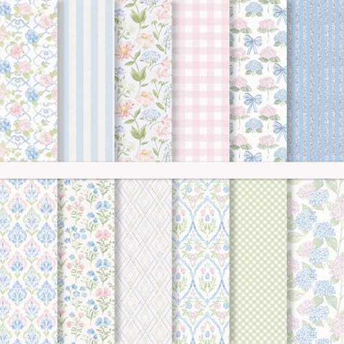 FYSUIMU 24 Blatt blau-rosa Hortensien-Muster, Papier, Blumen-Scrapbook, Spezialpapier, doppelseitig, für Bastelarbeiten, Kartenherstellung, Fotoalbum, Dekoration, 30 x 30 cm FYSUIMU 24 Blatt blau-rosa Hortensien-Muster, Papier, Blumen-Scrapbook, Spezialpapier, doppelseitig, für Bastelarbeiten, Kartenherstellung, Fotoalbum, Dekoration, 30 x 30 cm von FYSUIMU