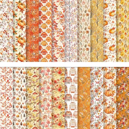 FYSUIMU 40 Blatt Herbstmuster Papier Vintage Kürbisblätter Scrapbook Spezialpapier doppelseitig für Herbst Thanksgiving DIY Handwerk Kartenherstellung Fotoalbum Dekor, 15,2 x 15,2 cm FYSUIMU 40 Blatt Herbstmuster Papier Vintage Kürbisblätter Scrapbook Spezialpapier doppelseitig für Herbst Thanksgiving DIY Handwerk Kartenherstellung Fotoalbum Dekor, 15,2 x 15,2 cm von FYSUIMU