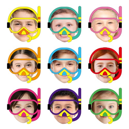 FYSUIMU 45 Stück Sommer-Tauchausschnitte, bunt, zum Selbermachen, Tauchmaske, Papierschneiden mit 100 Klebepunkten für Foto-Bastelarbeiten, Party, Klassenzimmer, Pinnwand von FYSUIMU