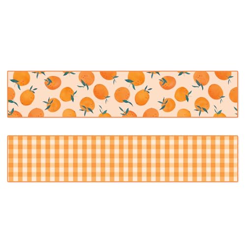 FYSUIMU Orangefarbenes Band mit Drahtrand, 20 Meter, Tangerine Plaids, Stoffbänder, Bastelband für Sommer, Babyparty, Geburtstag, Hochzeit, 2 Rollen FYSUIMU Orangefarbenes Band mit Drahtrand, 20 Meter, Tangerine Plaids, Stoffbänder, Bastelband für Sommer, Babyparty, Geburtstag, Hochzeit, 2 Rollen von FYSUIMU