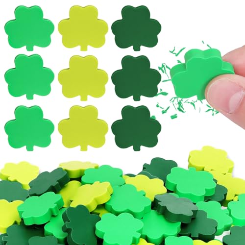 FYSUIMU St. Patricks'Day Mini-Kleeblatt-Radiergummis, irisches Glückskleeblatt-Design, für Schule, Klassenzimmer, Schreibwaren, 3 Farben, 60 Stück FYSUIMU St. Patricks'Day Mini-Kleeblatt-Radiergummis, irisches Glückskleeblatt-Design, für Schule, Klassenzimmer, Schreibwaren, 3 Farben, 60 Stück von FYSUIMU