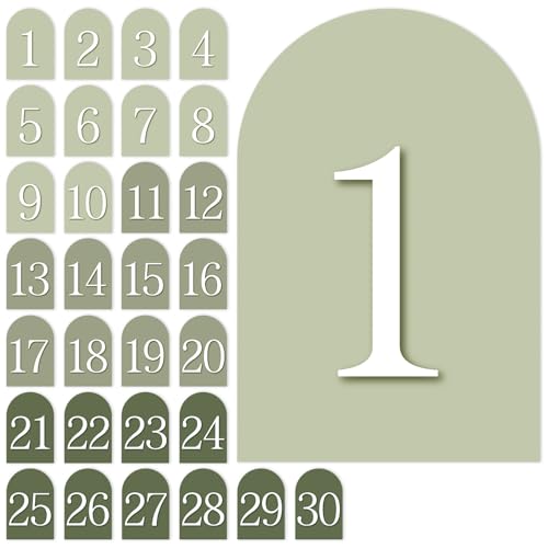 FYSUIMU Tischnummern 1-30, Salbeigrün, Farbverlauf, Grün, Tischkarten, 10,2 x 15,2 cm, Tischnummern-Etiketten für Hochzeit, Geburtstag, Empfang, Party FYSUIMU Tischnummern 1-30, Salbeigrün, Farbverlauf, Grün, Tischkarten, 10,2 x 15,2 cm, Tischnummern-Etiketten für Hochzeit, Geburtstag, Empfang, Party von FYSUIMU