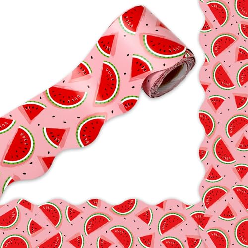 FYSUIMU Wassermelonen-Bordüre, 100 cm, Rosa, Rot, Grün, Wassermelone, gestanzt, Bordüre, Rolle für Sommer-Kreidetafel, Wanddekoration FYSUIMU Wassermelonen-Bordüre, 100 cm, Rosa, Rot, Grün, Wassermelone, gestanzt, Bordüre, Rolle für Sommer-Kreidetafel, Wanddekoration von FYSUIMU