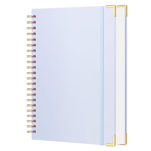 FYY A4 Spiralblock Notizbuch Hardcover Notizbuch 300 Seiten/150 Blätter Dicke 110GSM College Lineal Papier Spiral gebundene Notizbücher zum Schreiben, 21 x 29.7 cm, Blau von FYY