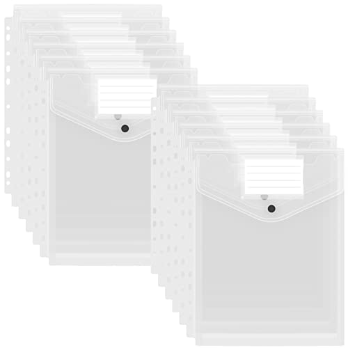 FYY Dokumententasche A4 3D Dokumentenmappen A4 Transparent Druckknopf zum Abheften,A4 Sammelmappen für Dokumente Organisieren Binderlöcher Etikettentasche (12 Dreidimensional - Weiß) von FYY