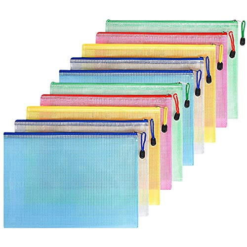 FYY Dokumententasche A5,10 Stücke Datei Taschen mit Reißverschluss,Mesh Kunststoff Reißverschlusstasche,Schulbüro Hausaufgaben für Datei,Papier,Quittungen,Dokumente,Kosmetika,Farbe Taschen FYY Dokumententasche A5,10 Stücke Datei Taschen mit Reißverschluss,Mesh Kunststoff Reißverschlusstasche,Schulbüro Hausaufgaben für Datei,Papier,Quittungen,Dokumente,Kosmetika,Farbe Taschen von FYY