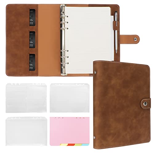 FYY Leder A5 Ringbuch Notizbuch, 6 Ring A5 Binder mit A5 Nachfüllpapieren, Bindertaschen und Betreff-Teilern Papierblatt, Reisebinder, Tagebuch, persönlicher Planer mit Ringbuch, Braun FYY Leder A5 Ringbuch Notizbuch, 6 Ring A5 Binder mit A5 Nachfüllpapieren, Bindertaschen und Betreff-Teilern Papierblatt, Reisebinder, Tagebuch, persönlicher Planer mit Ringbuch, Braun von FYY