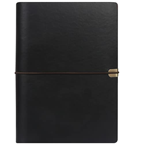 FYY Notizbuch binder A5,A5 PU Leder Notizbuch Ringbuch Nachfüllbar, 6-Ring A5 Notizbuch Refillable Leder Binder für Schreiben, Planen, Reisen, als Tagebuch Oder Skizzenbuch,Geschenk für Männer/Frauen von FYY