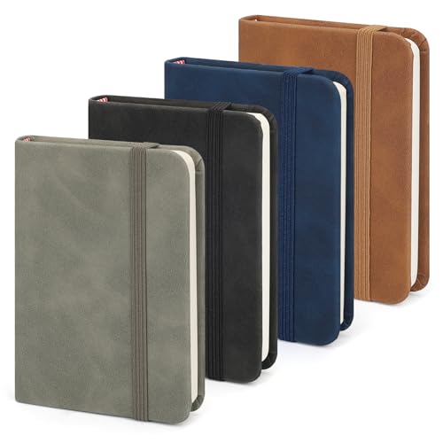 FYY Notizbücher,4 Pack Weiches Leder Kleine Mini Größe Tragbarer Notizblock Hardcover Gefütterte Seite Notizblöcke mit Band Schulbürobedarf FYY Notizbücher,4 Pack Weiches Leder Kleine Mini Größe Tragbarer Notizblock Hardcover Gefütterte Seite Notizblöcke mit Band Schulbürobedarf von FYY