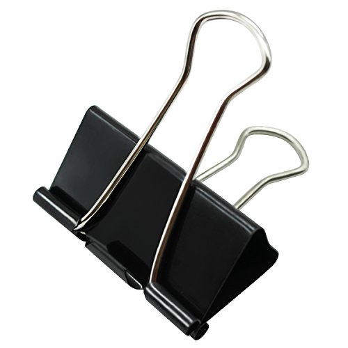 FZGUSYAF Foldback-Klammern 15mm Schwarze Büroklammern - 60 Stück von FZGUSYAF