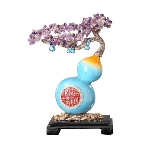 FZL02068LM Deko Amethyst-Geldbaum mit Kürbis, Home-Office-Eröffnung, Einweihungs-Ornament, Basteln Feng Shui(Red) von FZL02068LM