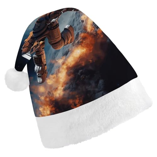 FZMTLDS Weihnachtsmütze, Astronaut, fliegt im Weltraum, Weihnachtsmannmütze, Erwachsene, Weihnachtsmütze, Weihnachtsmütze für Weihnachtsfeier FZMTLDS Weihnachtsmütze, Astronaut, fliegt im Weltraum, Weihnachtsmannmütze, Erwachsene, Weihnachtsmütze, Weihnachtsmütze für Weihnachtsfeier von FZMTLDS