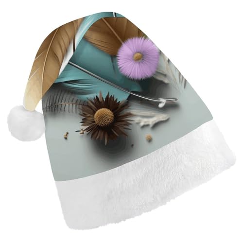 FZMTLDS Weihnachtsmütze, Feder-Blumen-Weihnachtsmannmütze, Erwachsenen-Weihnachtsparty-Hut, Weihnachtsmannmütze für Weihnachtsfeier FZMTLDS Weihnachtsmütze, Feder-Blumen-Weihnachtsmannmütze, Erwachsenen-Weihnachtsparty-Hut, Weihnachtsmannmütze für Weihnachtsfeier von FZMTLDS
