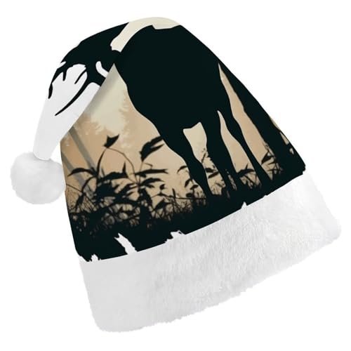FZMTLDS Weihnachtsmütze, Hirsch-Silhouette, Weihnachtsmannmütze, Erwachsene, Weihnachtsmütze, Weihnachtsmütze für Weihnachtsfeier FZMTLDS Weihnachtsmütze, Hirsch-Silhouette, Weihnachtsmannmütze, Erwachsene, Weihnachtsmütze, Weihnachtsmütze für Weihnachtsfeier von FZMTLDS