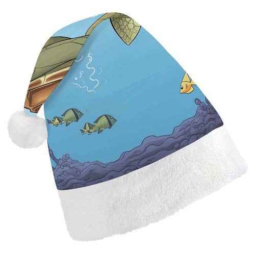 FZMTLDS Weihnachtsmütze, Motiv: Meeresschildkröten, Weihnachtsmannmütze, Erwachsene, Weihnachtsmütze, Weihnachtsmütze für Weihnachtsfeier FZMTLDS Weihnachtsmütze, Motiv: Meeresschildkröten, Weihnachtsmannmütze, Erwachsene, Weihnachtsmütze, Weihnachtsmütze für Weihnachtsfeier von FZMTLDS