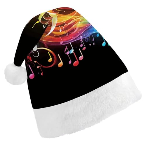 FZMTLDS Weihnachtsmütze, Regenbogen-Musiknoten, Melodie, Weihnachtsmannmütze, Erwachsene, Weihnachtsmütze, Weihnachtsmütze für Weihnachtsfeier FZMTLDS Weihnachtsmütze, Regenbogen-Musiknoten, Melodie, Weihnachtsmannmütze, Erwachsene, Weihnachtsmütze, Weihnachtsmütze für Weihnachtsfeier von FZMTLDS